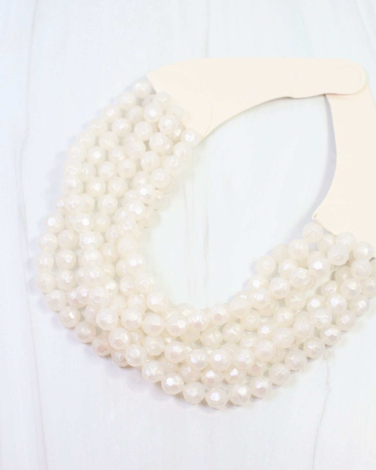 Cadence Multi Layered Beaded Necklace White