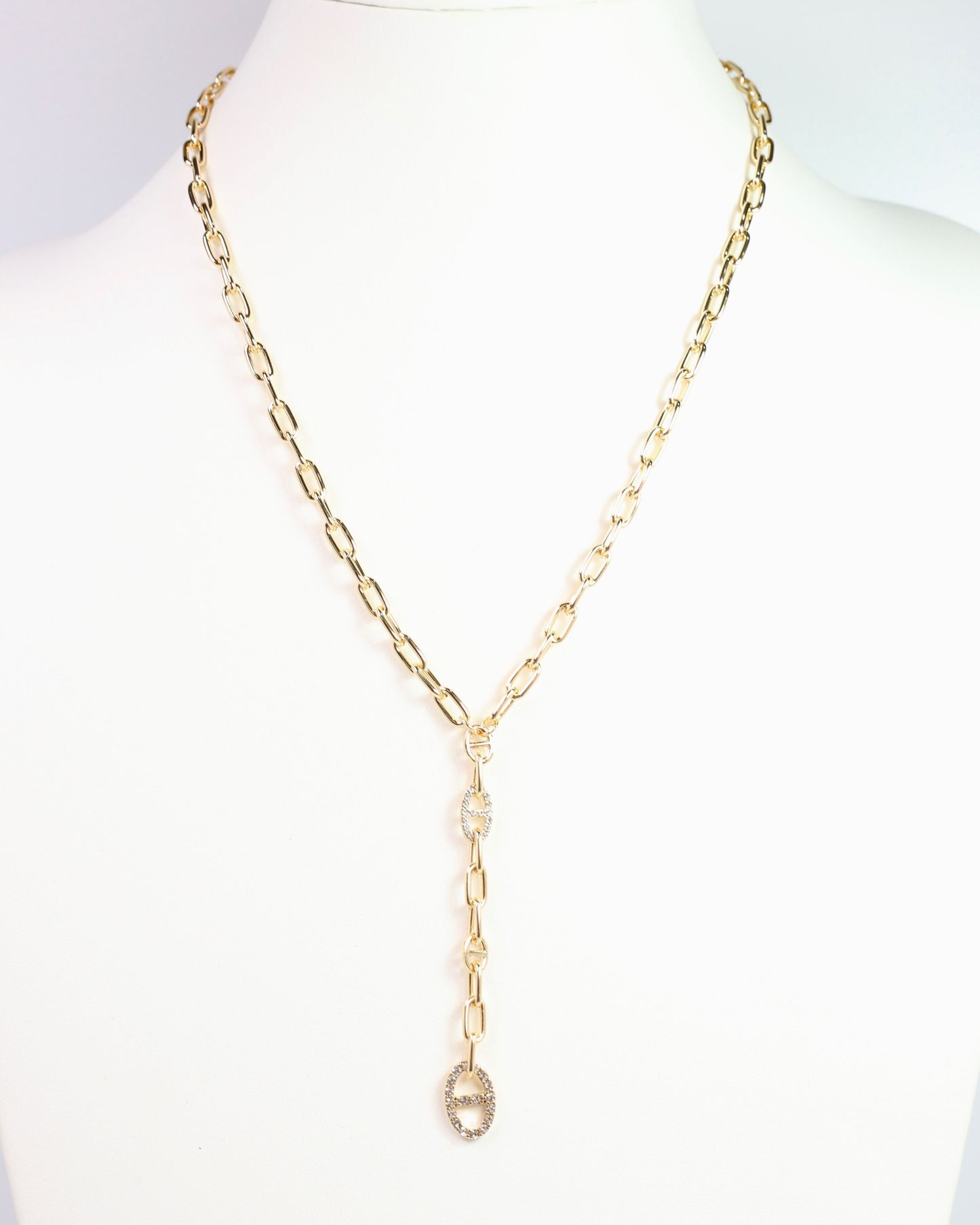 Patterson Link Y Necklace Gold