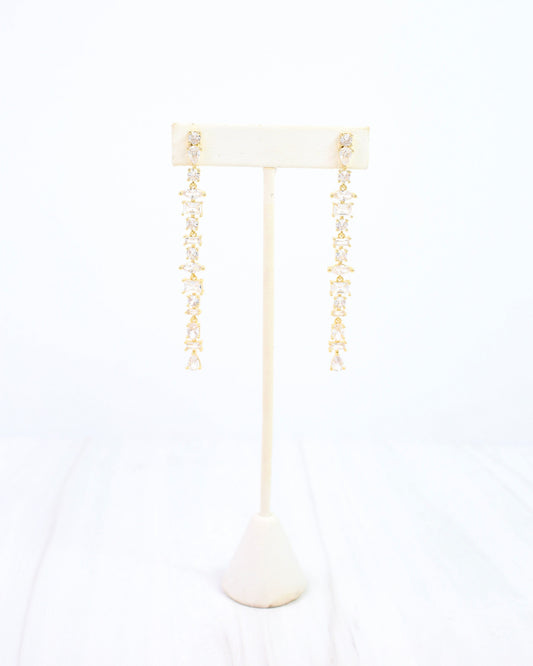 Merilee Multi CZ Drop Earring WR Gold