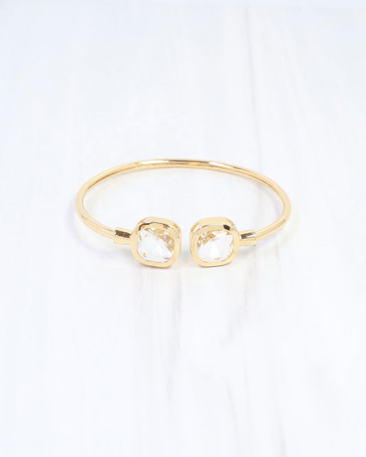 Kira Square Crystal Cuff Bracelet Clear