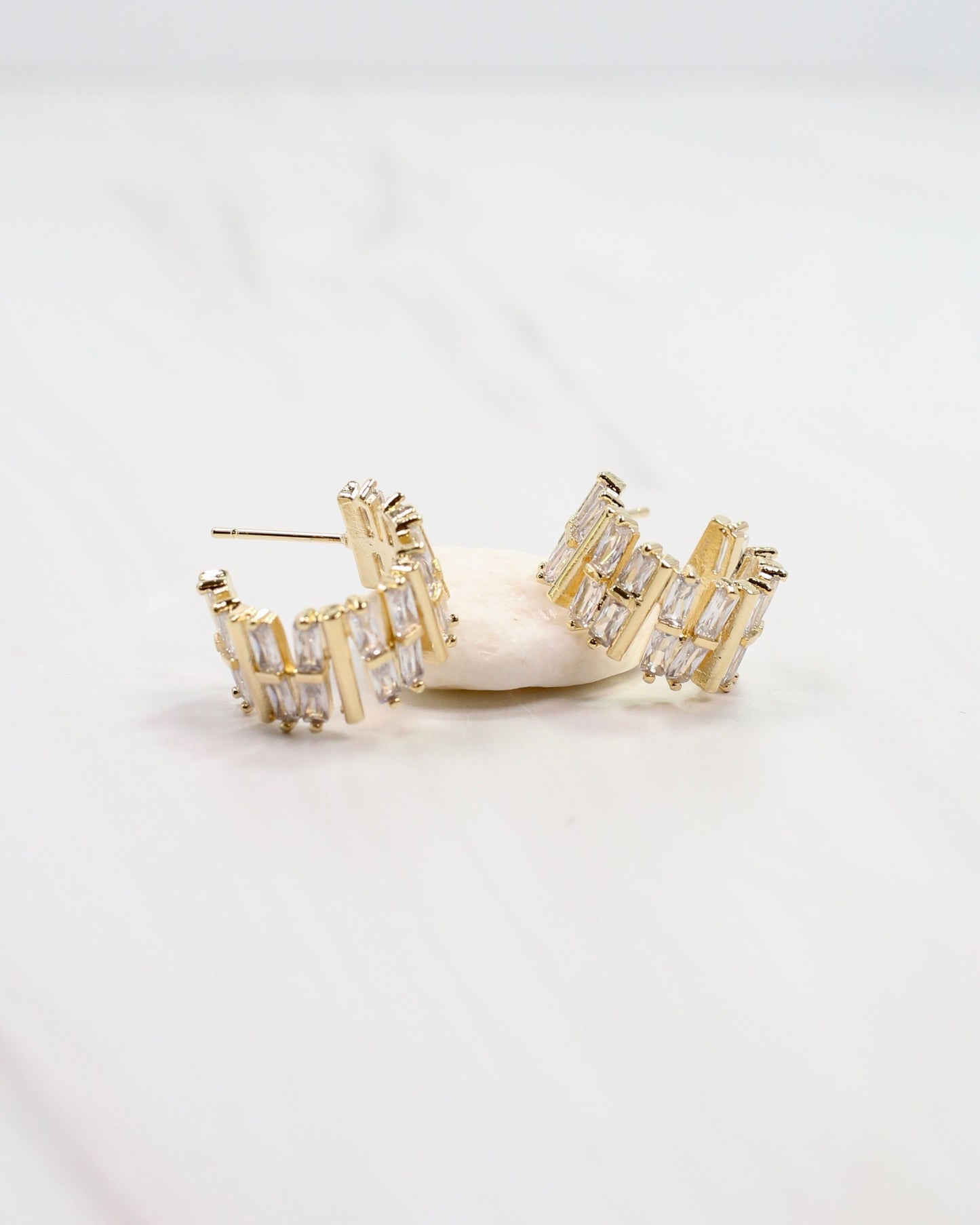 Capri Crystal Hoop Gold