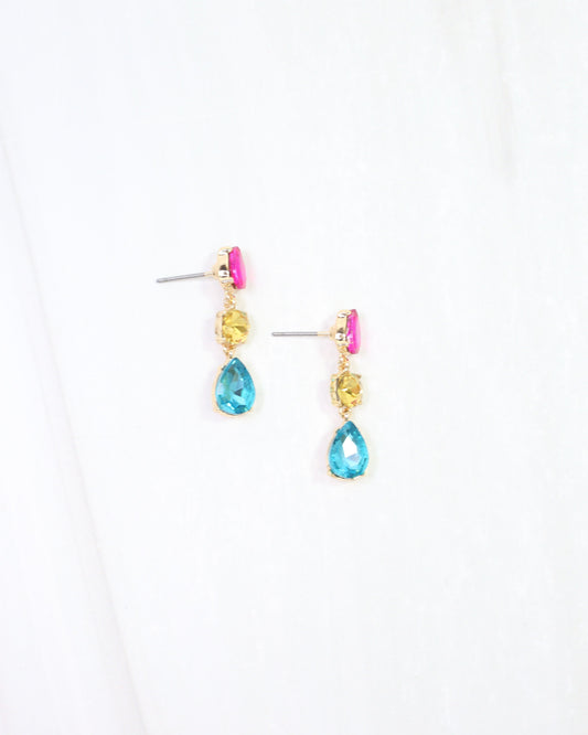 Darcy Crystal Drop Earring Dark Multi