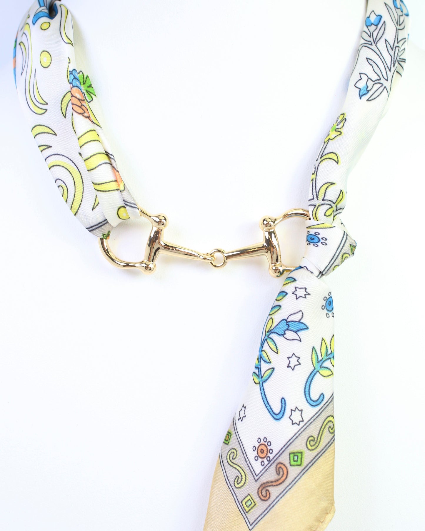 Lana Horsebit Scarf Necklace Blue Multi
