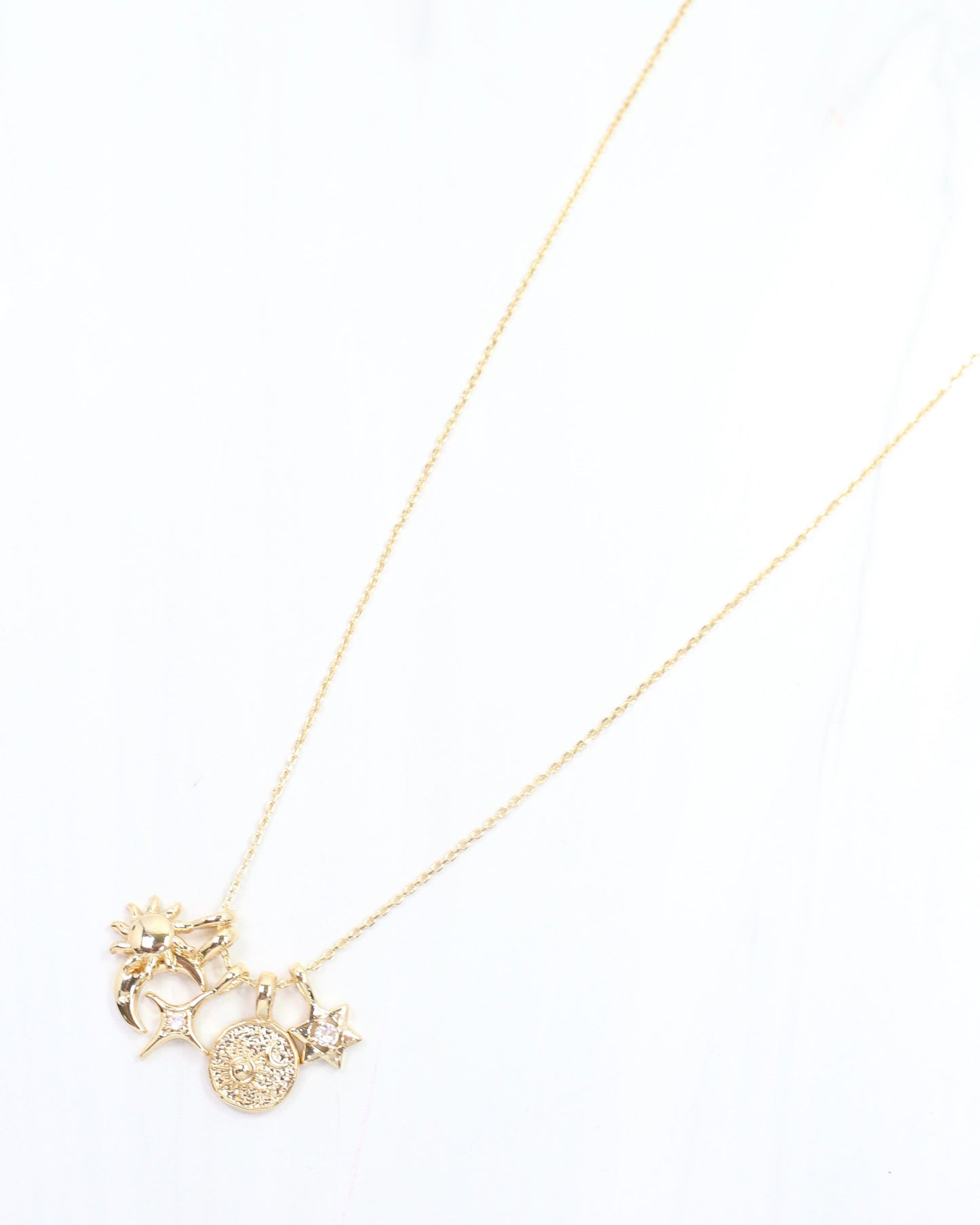You are My Sunshine Charm Necklace Set Gold