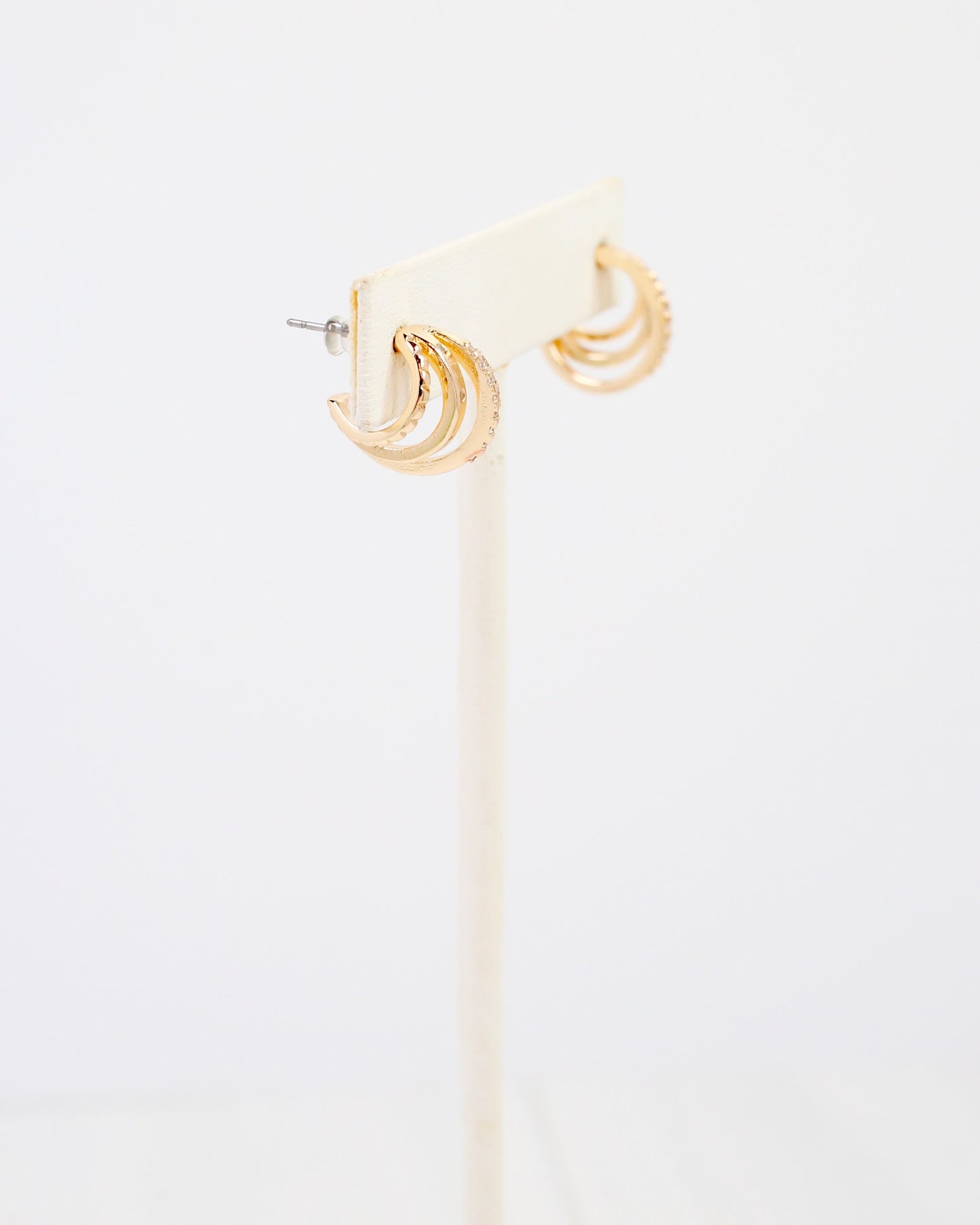 Laconia Three Line CZ Hoop WR Gold