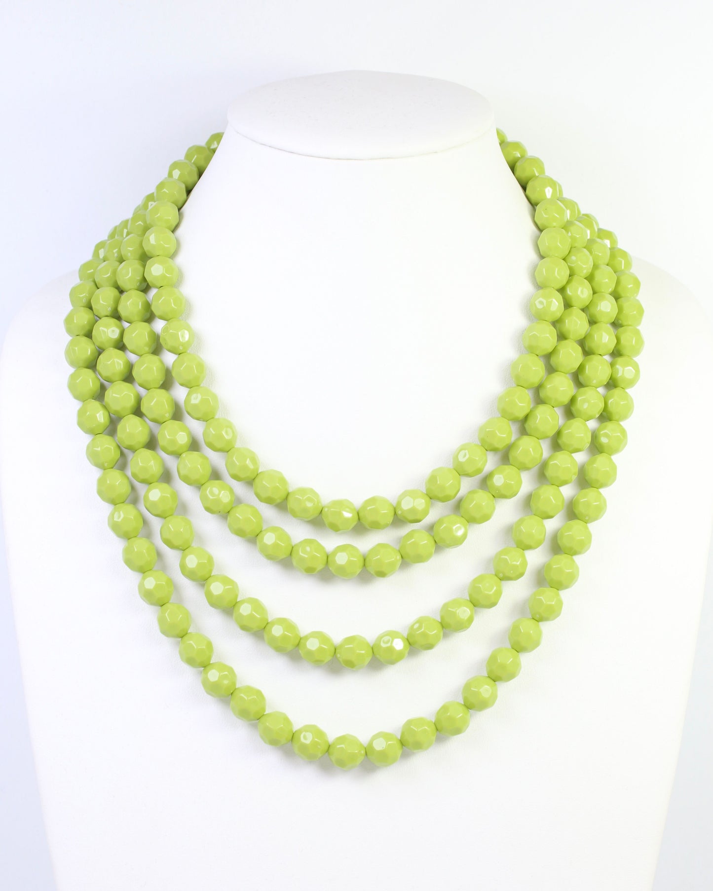 Mariam Beaded Layered Buckle Necklace Green