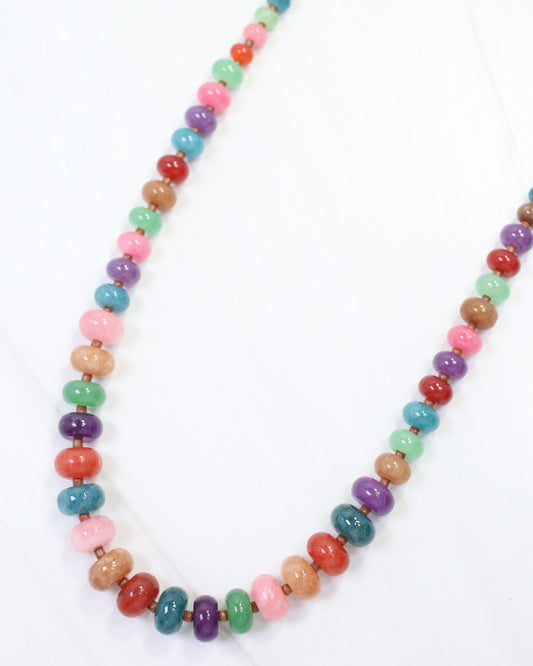 Marcela Stone Beaded Necklace Dark Multi