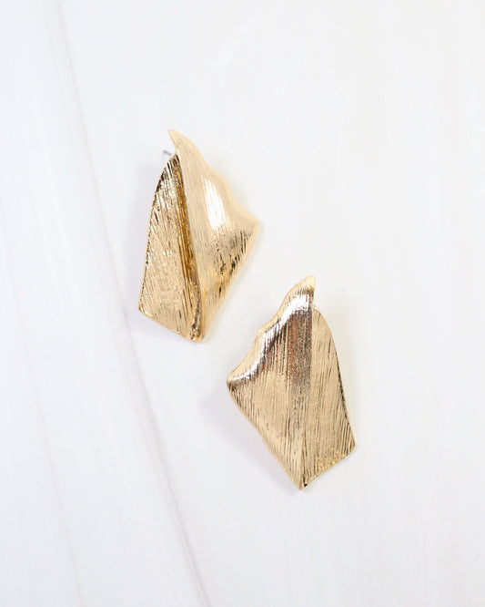 Emmaline Brushed Gold Post Earring Gold