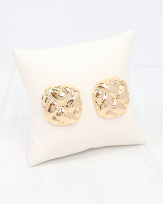 Wilmington Woven Square Post Earring Gold
