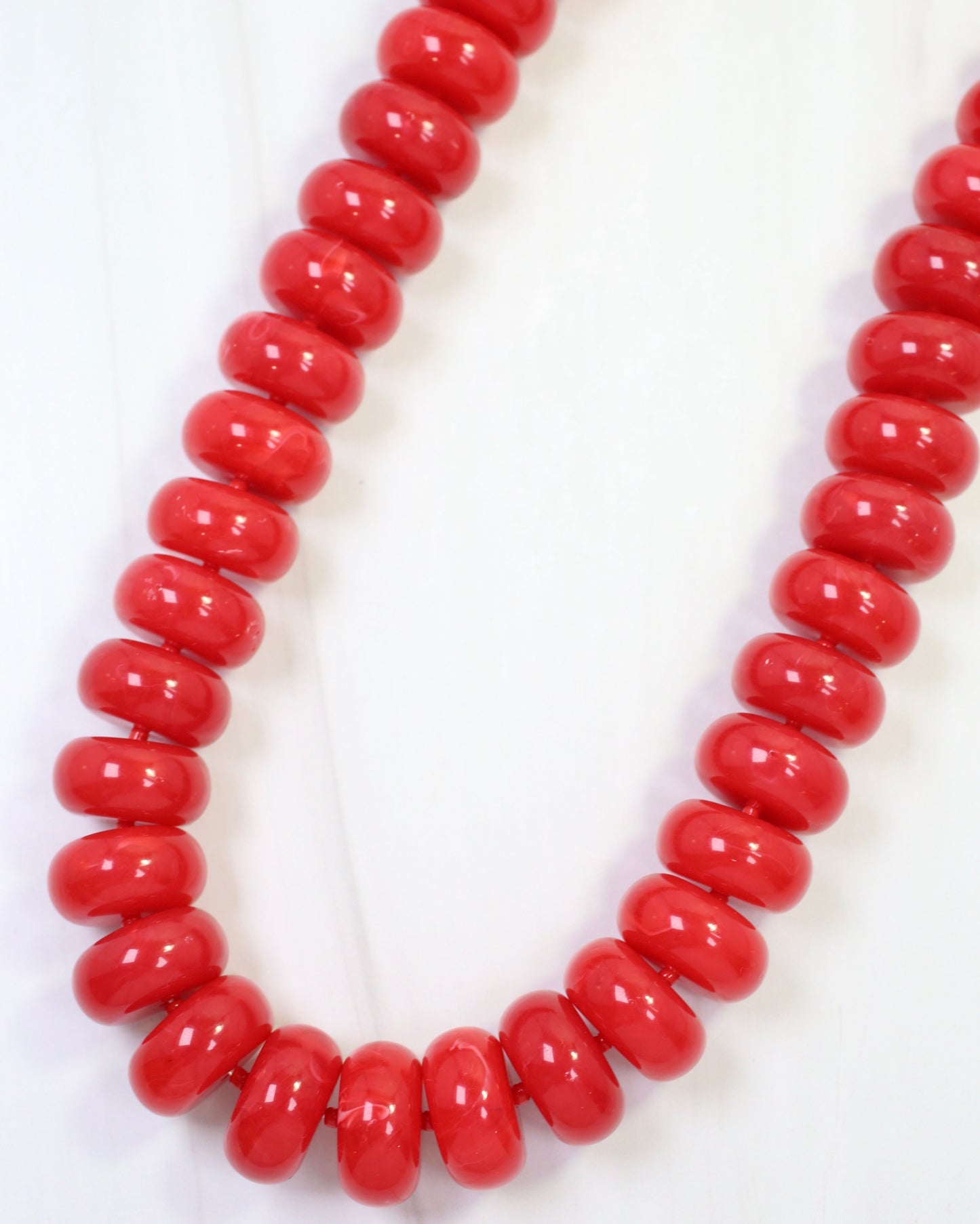 Pipestone Marble Beaded Necklace Red