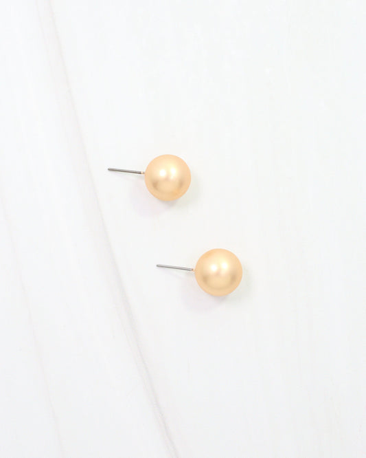 Bailey Medium Ball Earring WR Worn Gold