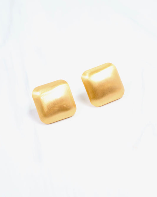 Trish Brushed Stud Earring Gold