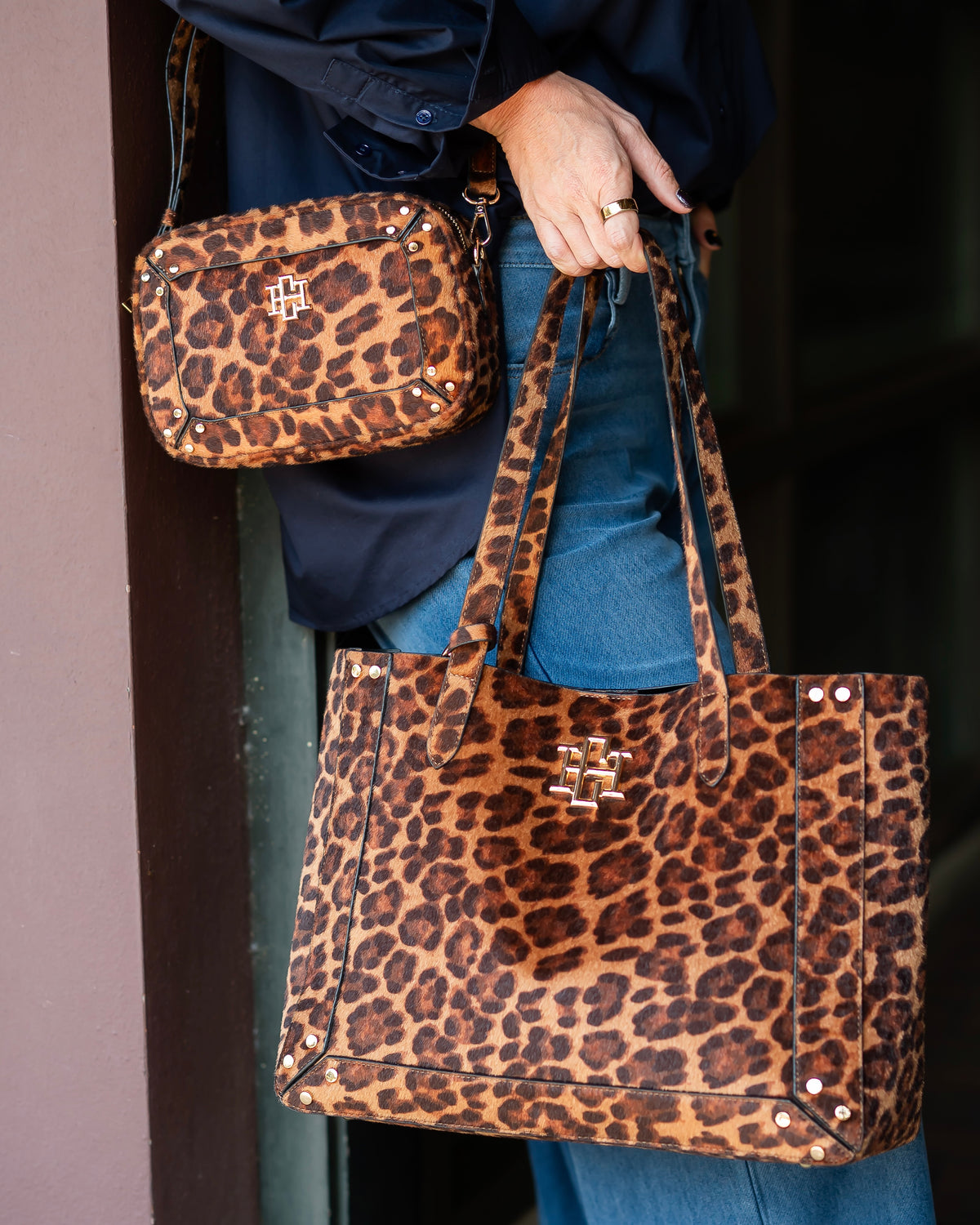 Sloane Studded Crossbody Spotted Saddle