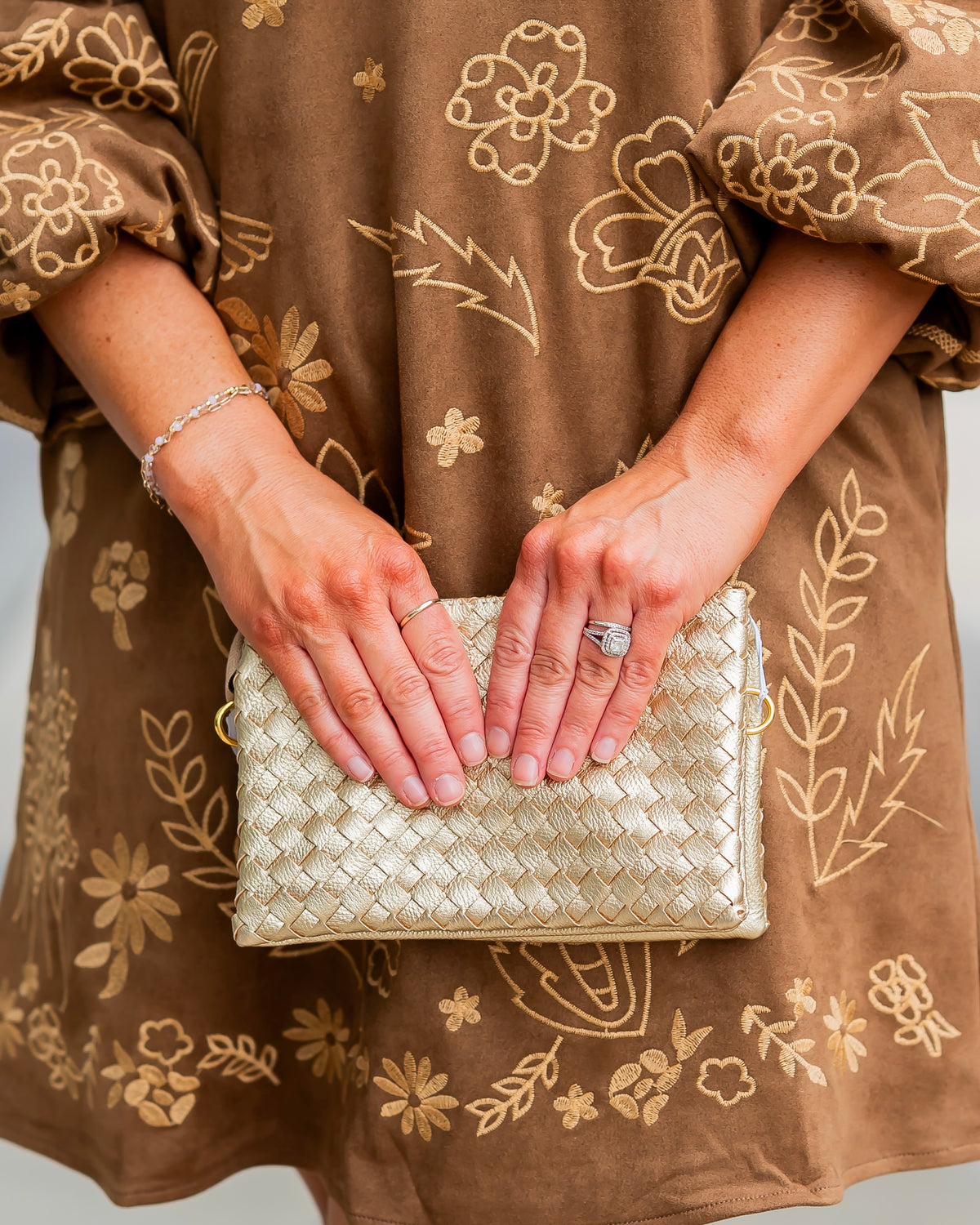 Liz Crossbody Bag Woven Gold