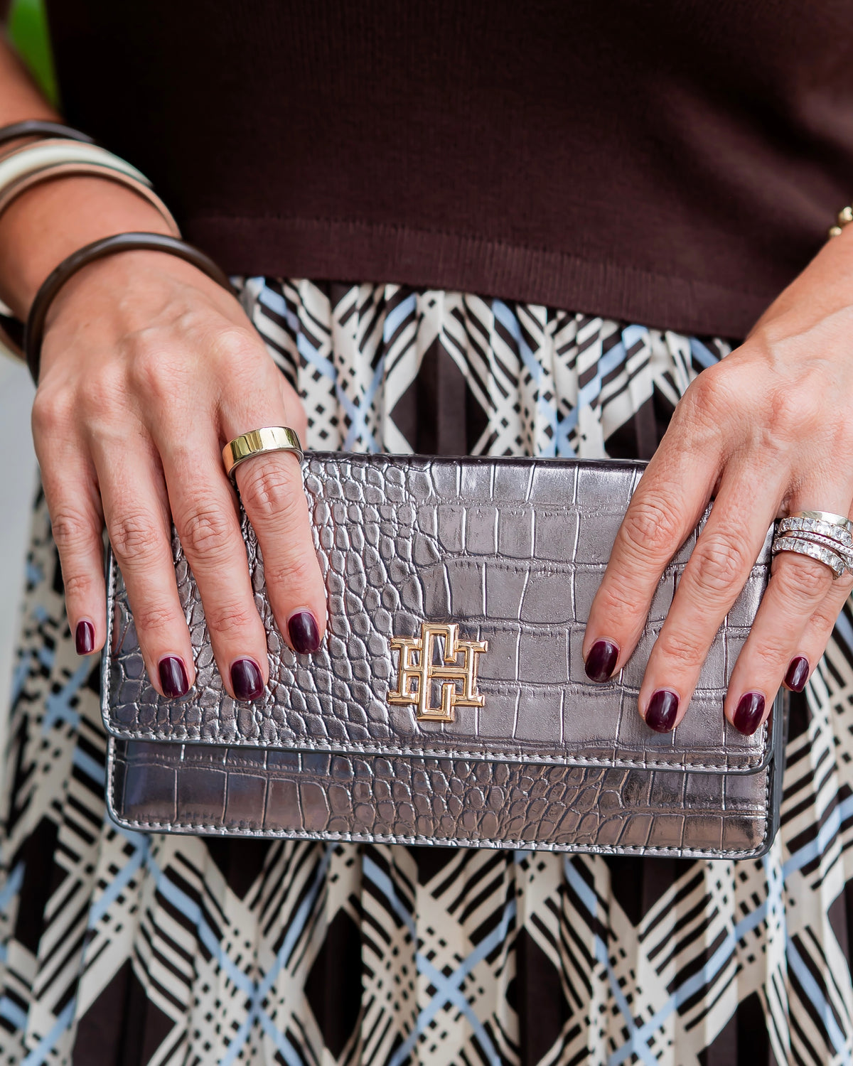 Brynleigh Clutch Crossbody Black Pearl EC