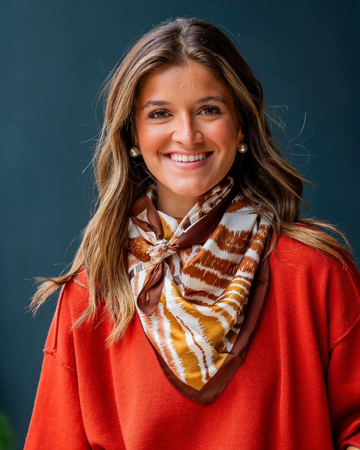 Ingals Animal Print Scarf Brown
