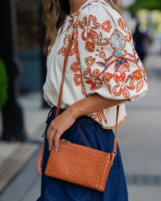 Liz Crossbody Bag Woven Saddle
