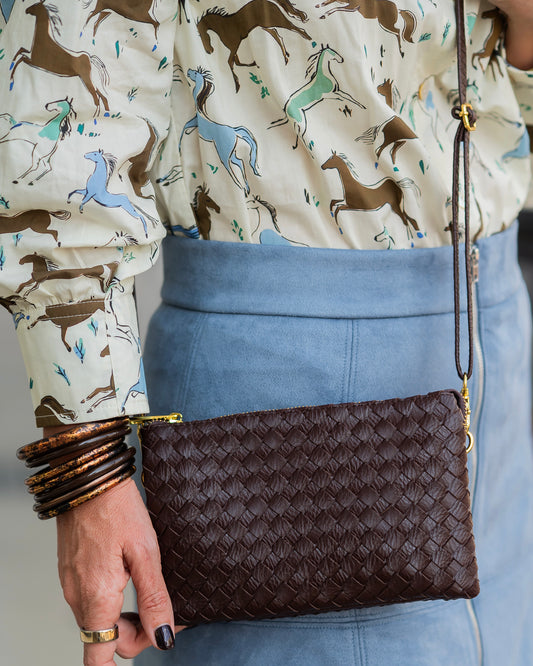 Liz Crossbody Bag Woven Coffee