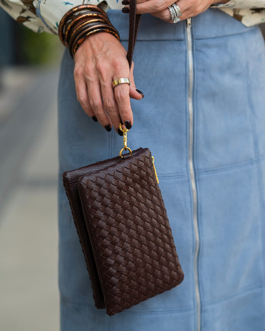 Liz Crossbody Bag Woven Coffee
