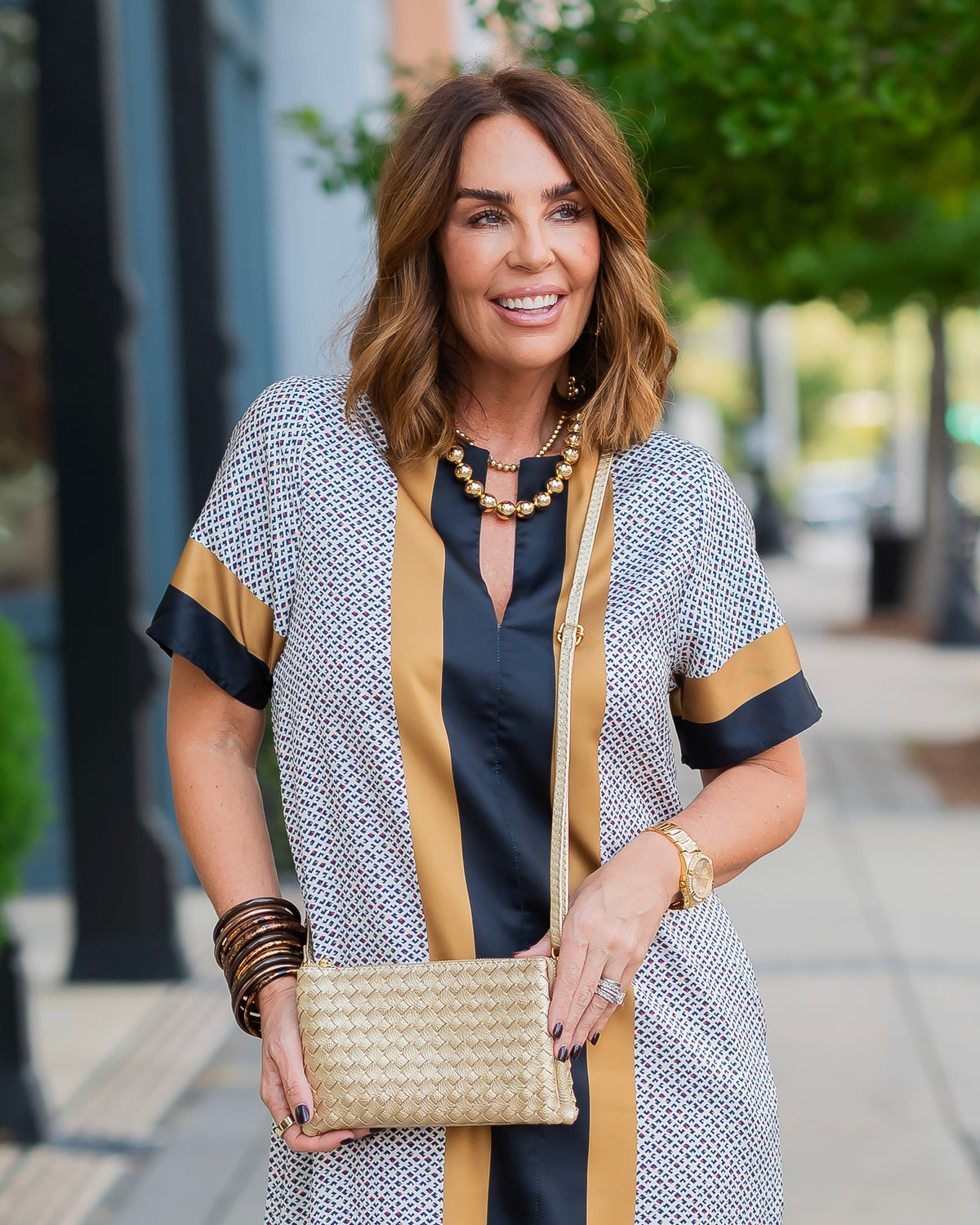 Liz Crossbody Bag Woven Gold