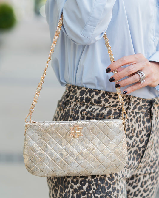 Livi Quilted Crossbody Champagne Pop