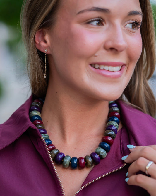 Pipestone Marble Beaded Necklace Multi