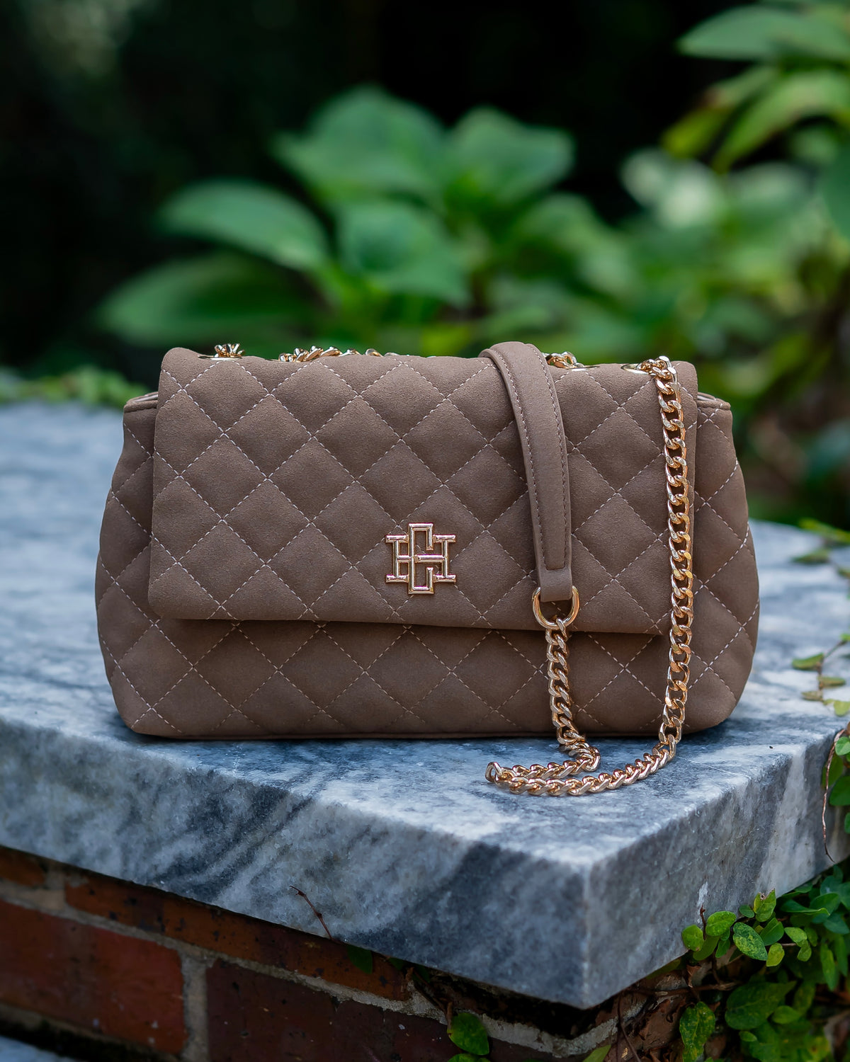 Leigh Quilted Crossbody Latte S DQ