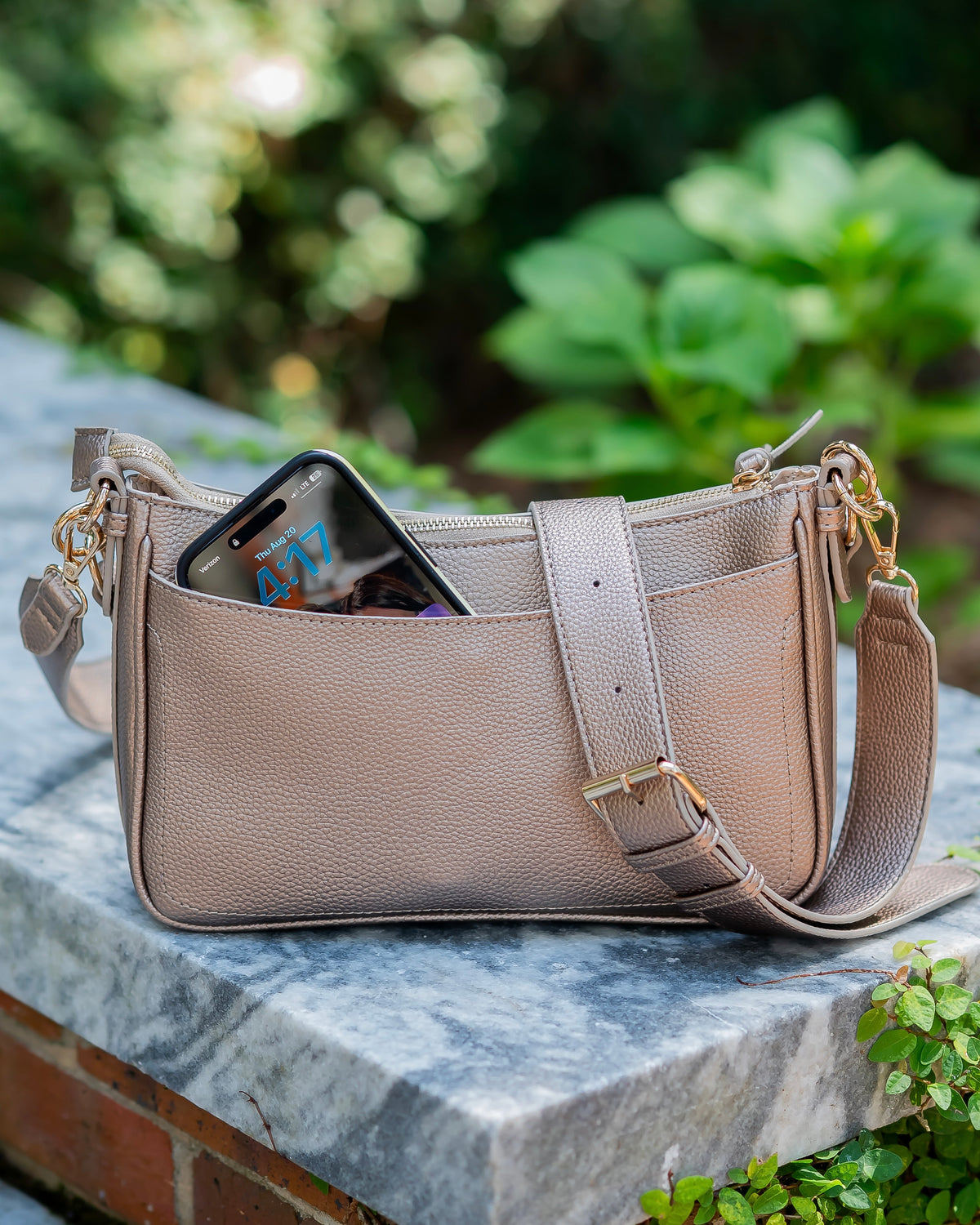 Paxton Crossbody with Pockets Bronze
