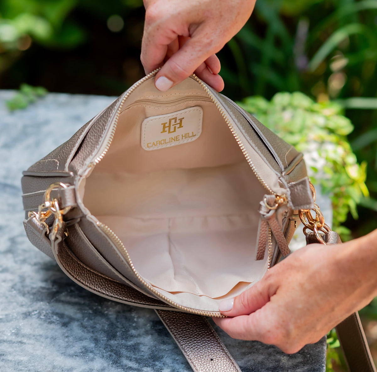Paxton Crossbody with Pockets Bronze