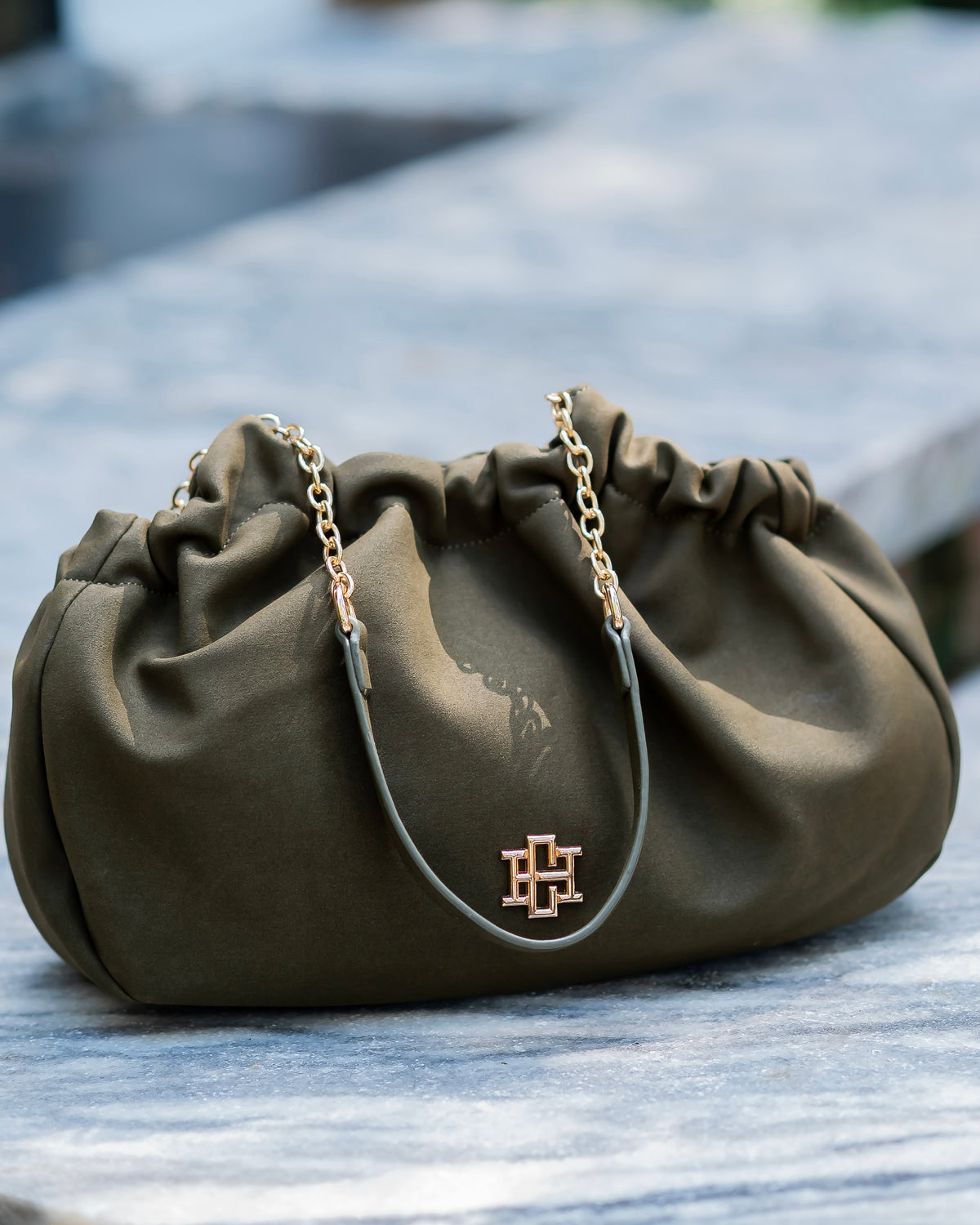 Whitley Gathered Bag Olive S