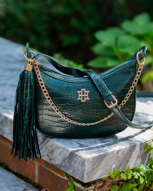 Mallory Crossbody with Tassel Hunter Green EC