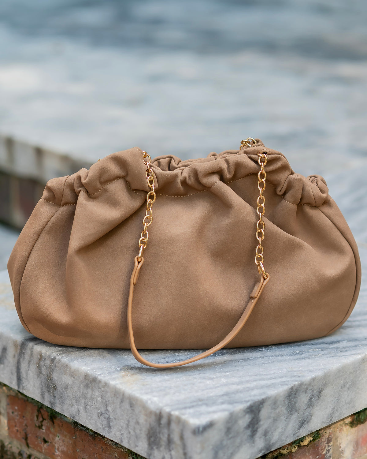 Whitley Gathered Bag Latte S