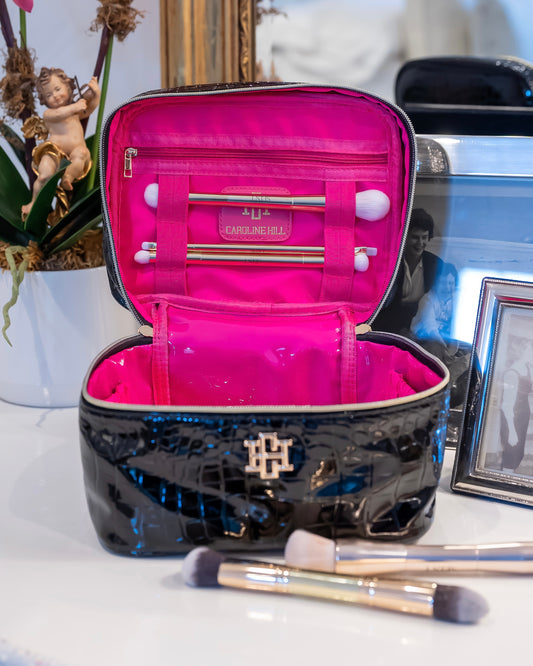 Hampton Train Case Black Patent EC