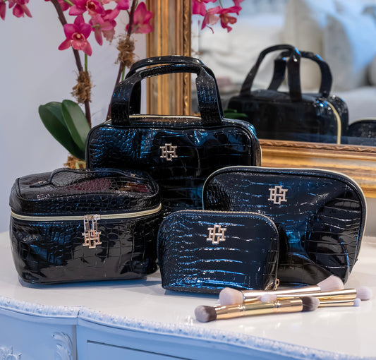 Makeup Bag Bundle Black Patent EC