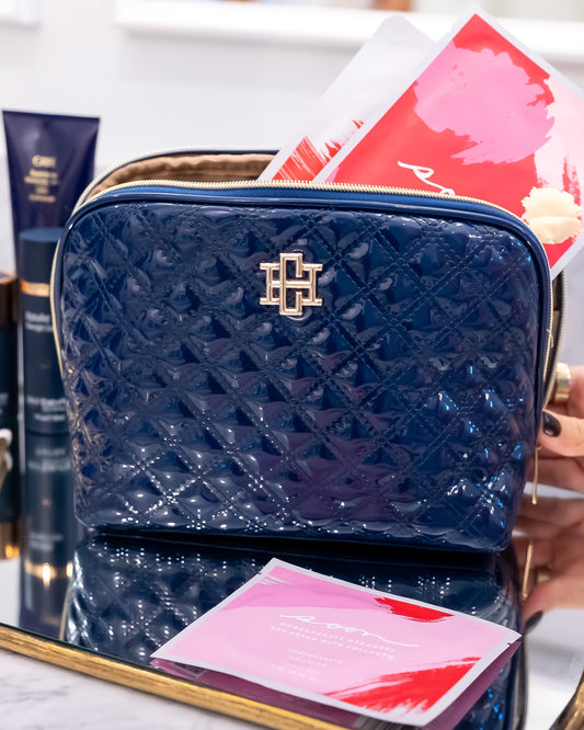 Capri Large Pouch Navy Patent