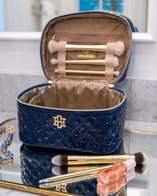 Hampton Train Case Navy Patent
