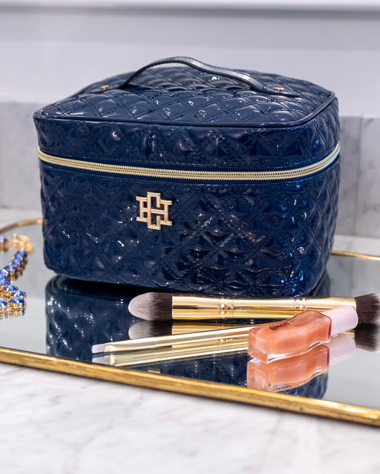 Hampton Train Case Navy Patent