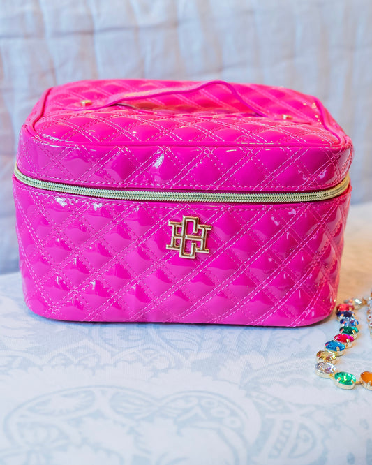 Hampton Train Case Hot Pink Patent
