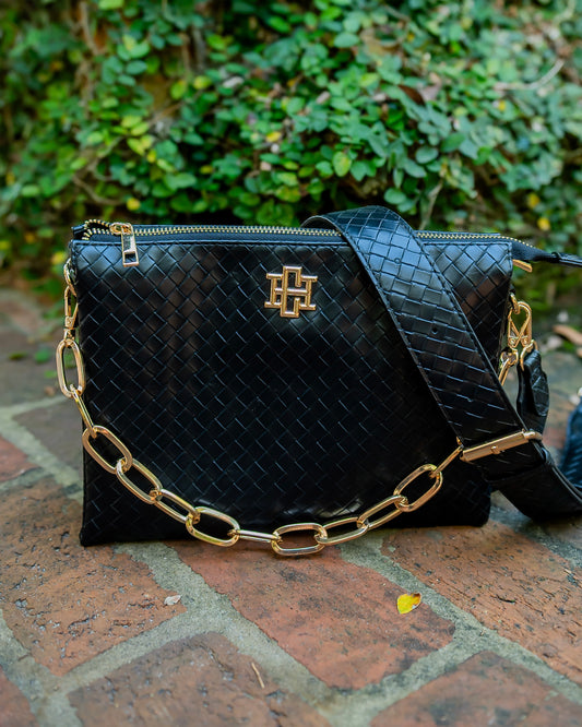 Ariana Crossbody Woven Black