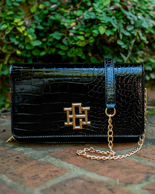 Bryn Clutch/Crossbody Black Patent EC