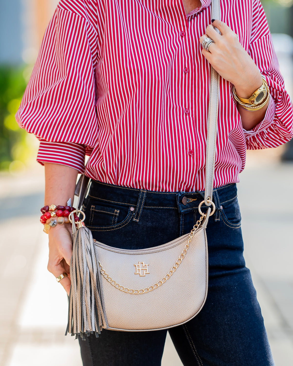 Mallory Crossbody with Tassel Bronze