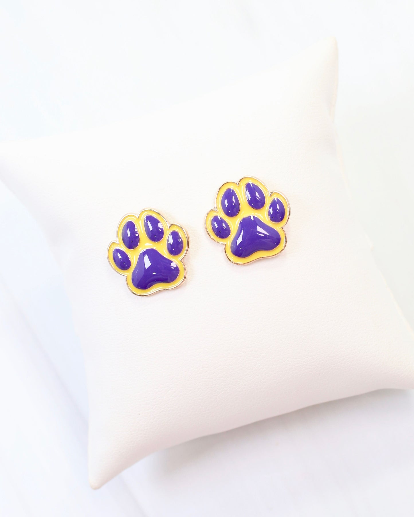 Go For It Paw Earring Purple Gold