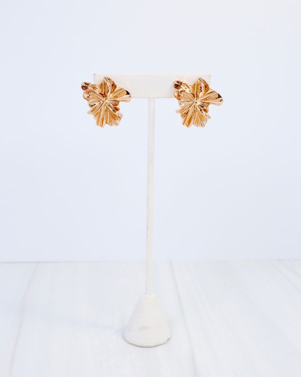 Amaris Layered Flower Earring Gold