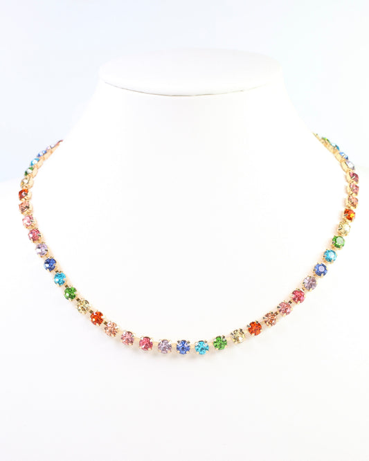 Jackson Crystal Necklace Dark Multi