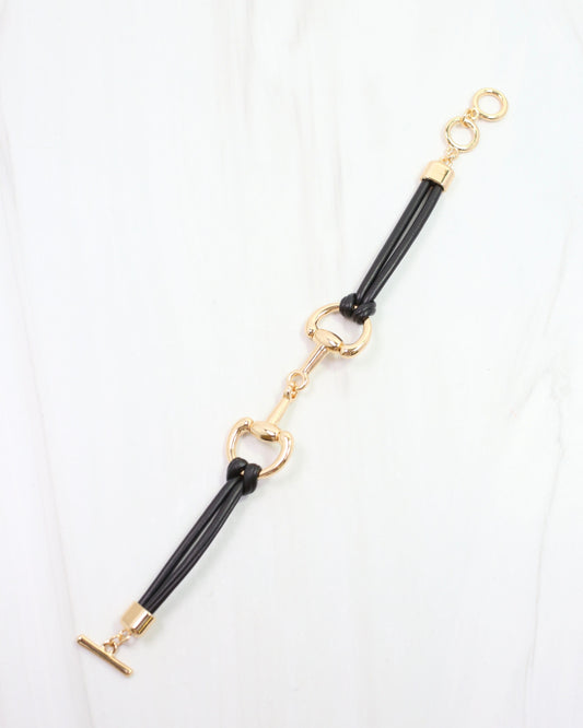 Ellery Horsebit Cord Bracelet Black