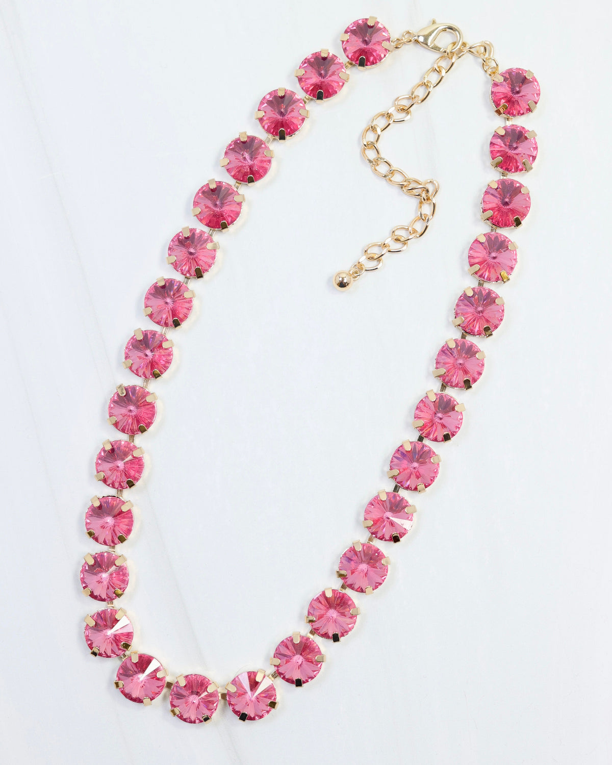 Harper Medium Rhinestone Necklace Rose