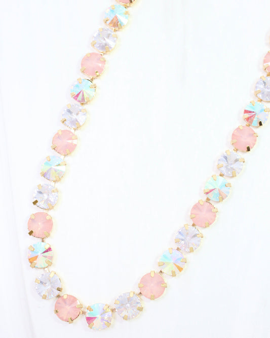 Harper Medium Rhinestone Necklace Opal Multi
