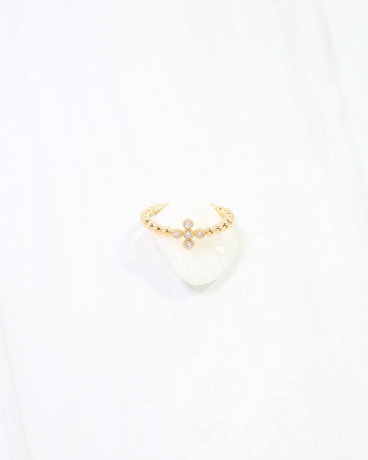 Roya Cross Dot Ring WP Gold