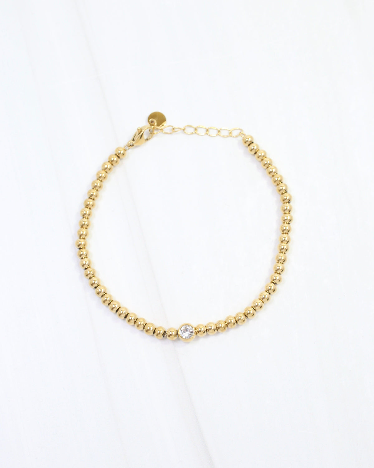 Rumi CZ Ball Bracelet WP Gold