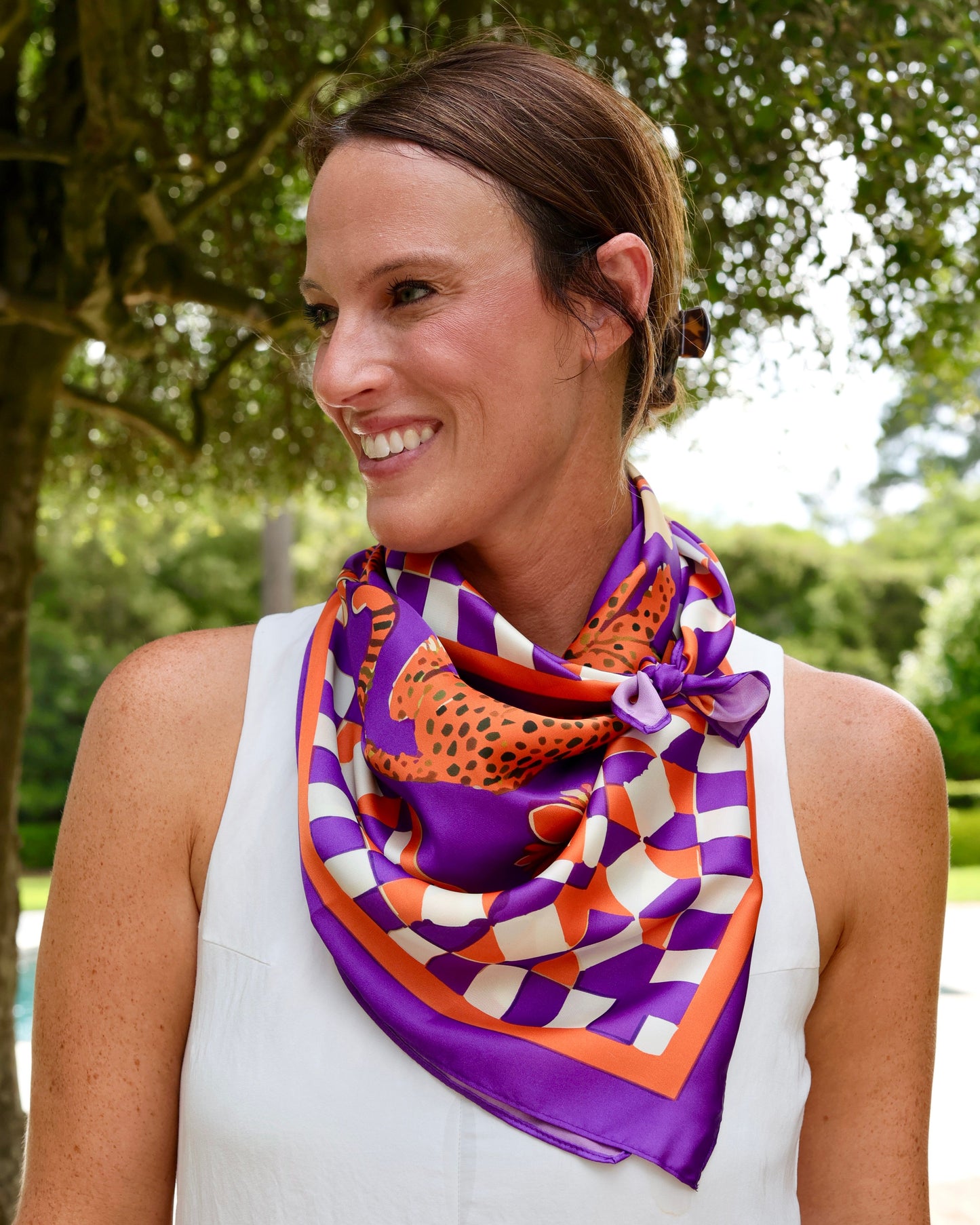 Hollis Scarf Large Purple Orange